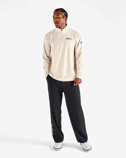 Malbon Ak 1% Perforated Quarter Zip - Dove Grey