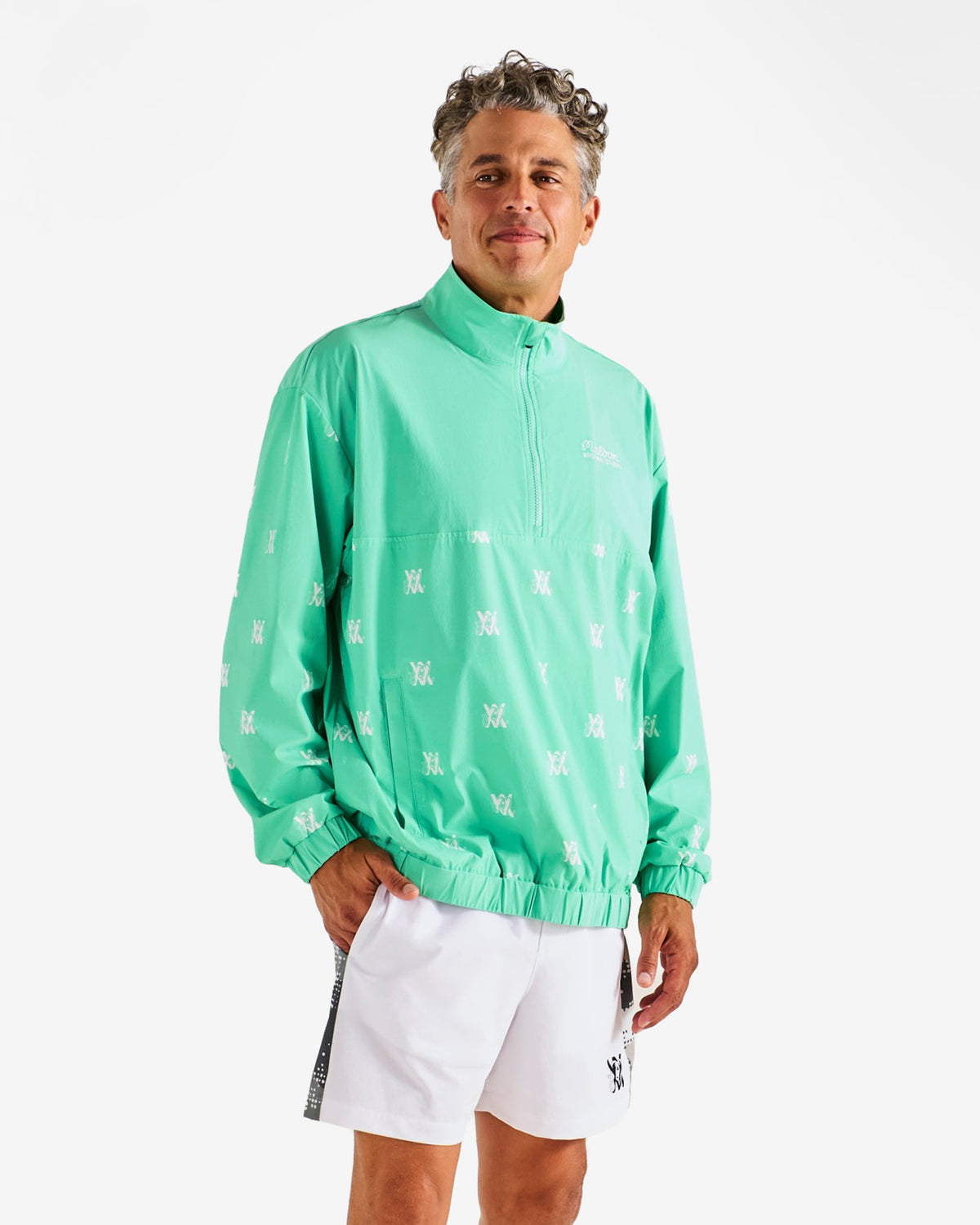Malbon Arsham Monogram Quarter Zip - Arsham Green