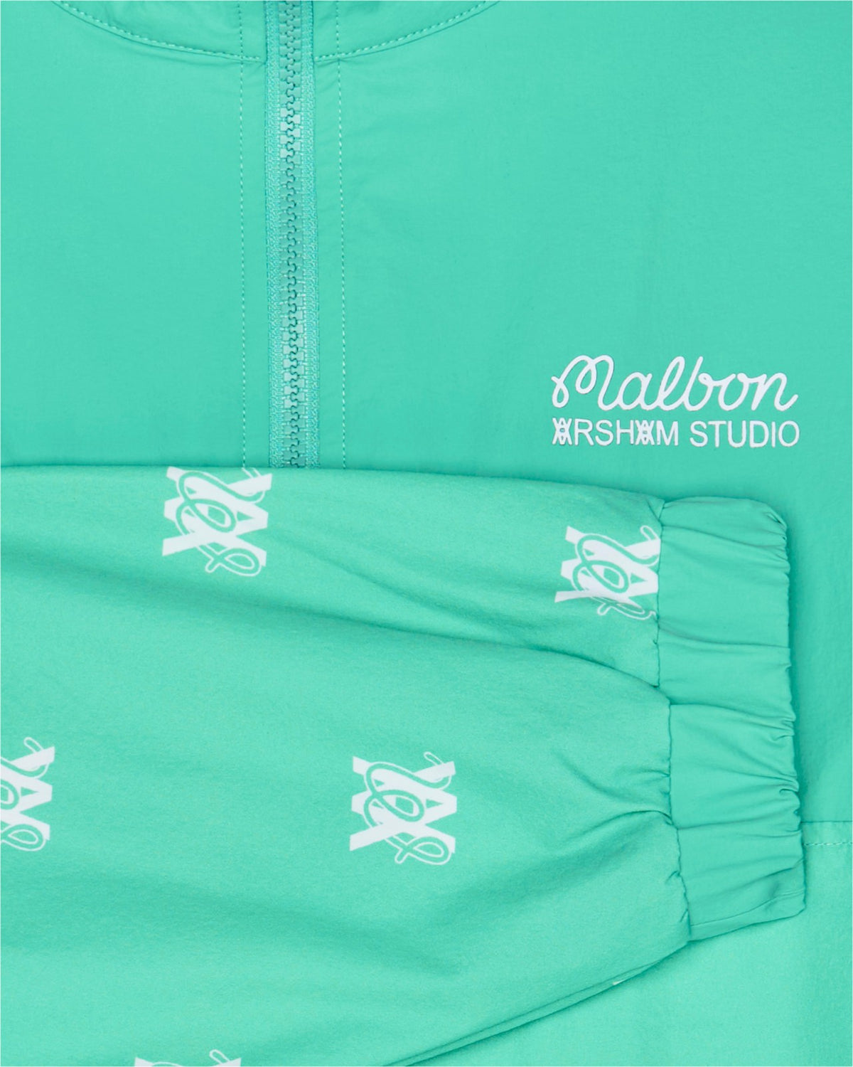 Malbon Arsham Monogram Quarter Zip - Arsham Green