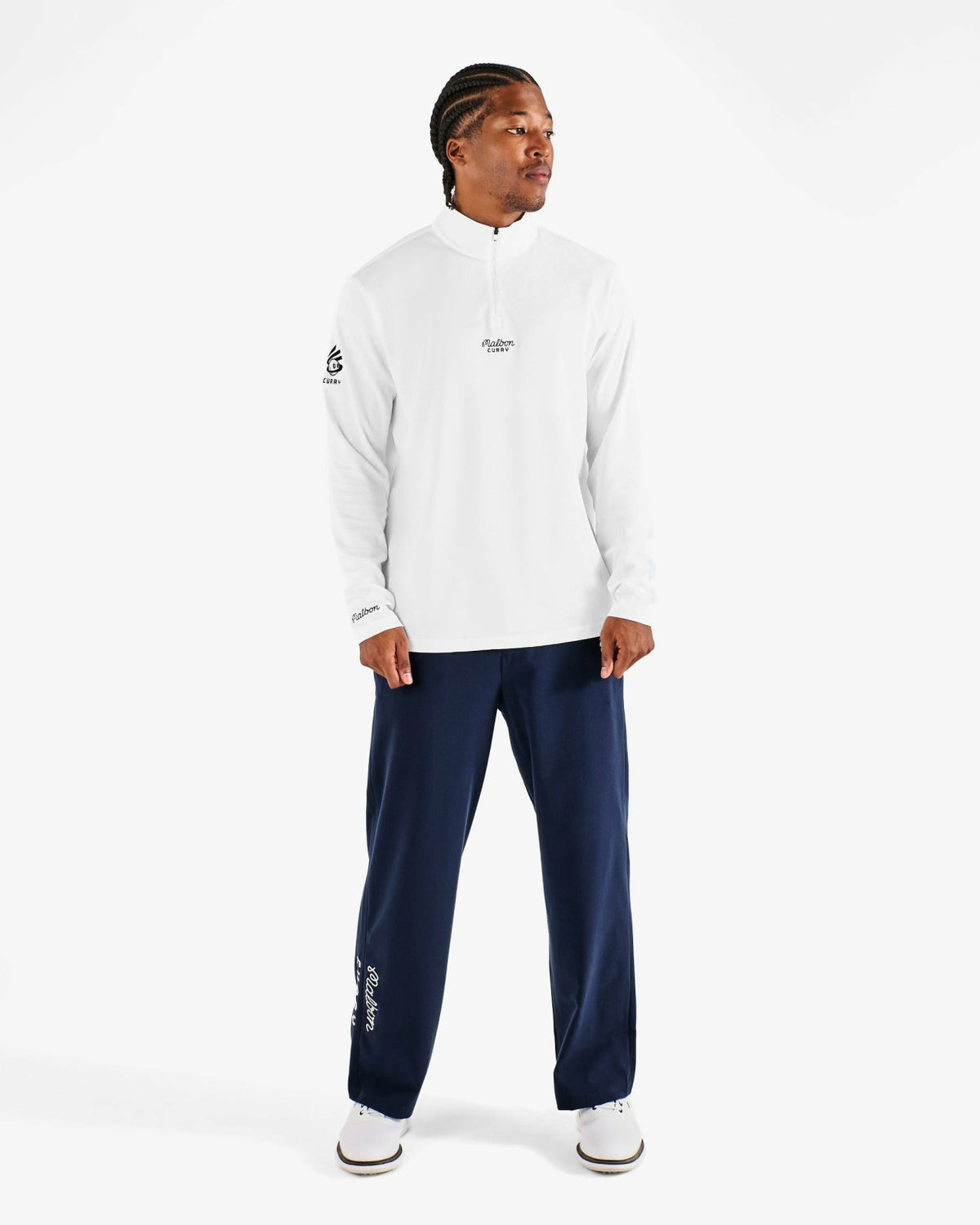 Malbon Curry Brand Flyer Mid Layer - White