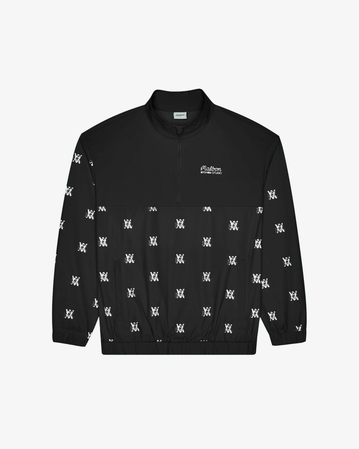 Malbon Arsham Monogram Quarter Zip - Black
