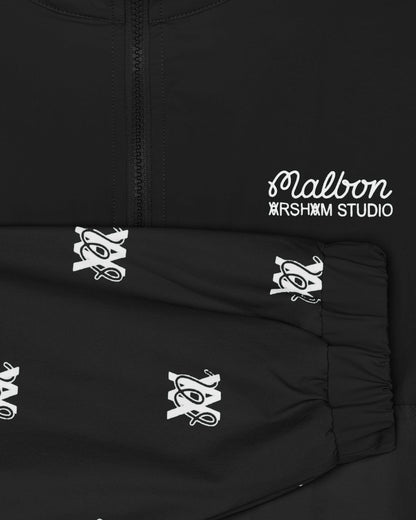 Malbon Arsham Monogram Quarter Zip - Black