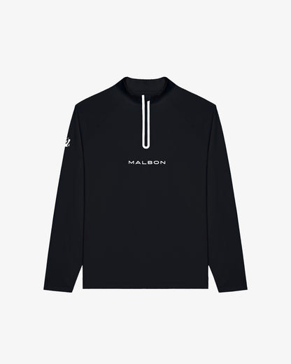 Malbon Performance Raglan Quarter Zip - Black