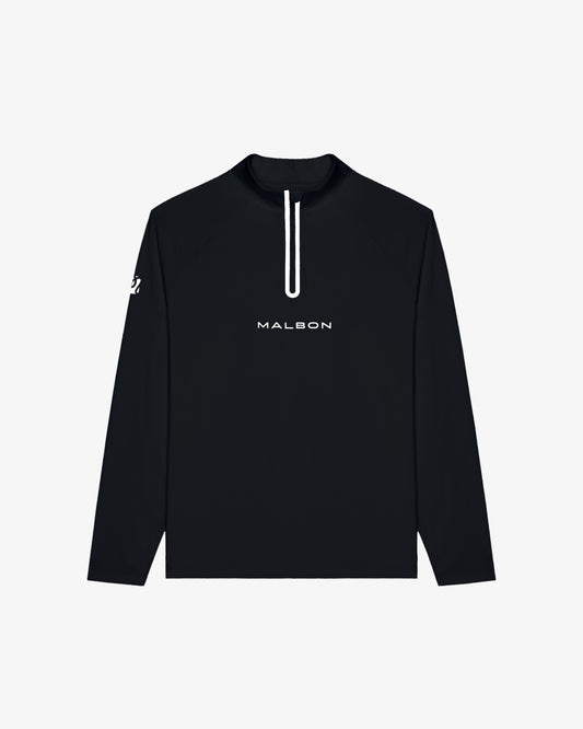 Malbon Performance Raglan Quarter Zip - Black