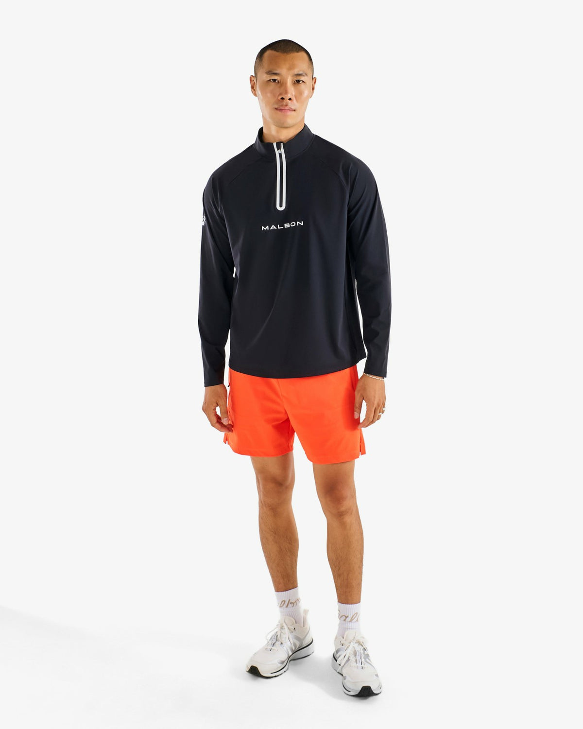 Malbon Performance Raglan Quarter Zip - Black