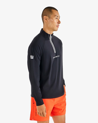 Malbon Performance Raglan Quarter Zip - Black