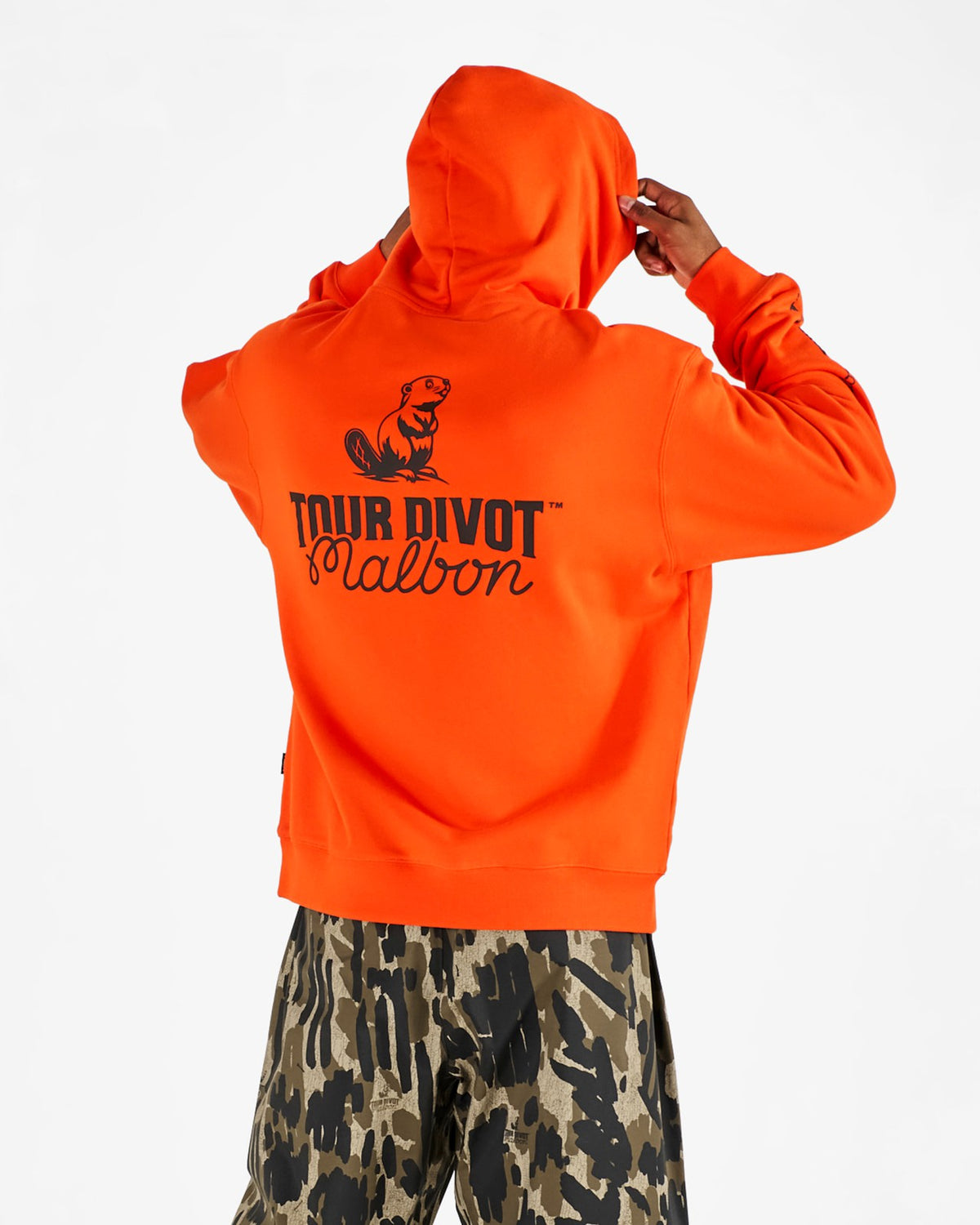 Malbon Fesque Tour Divot Camo Hoodie - Flame / Bark Camo