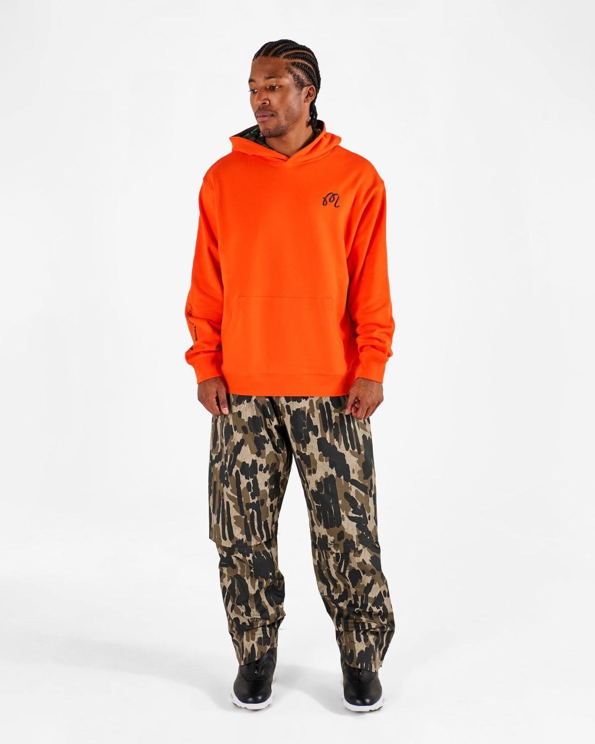 Malbon Fesque Tour Divot Camo Hoodie - Flame / Bark Camo