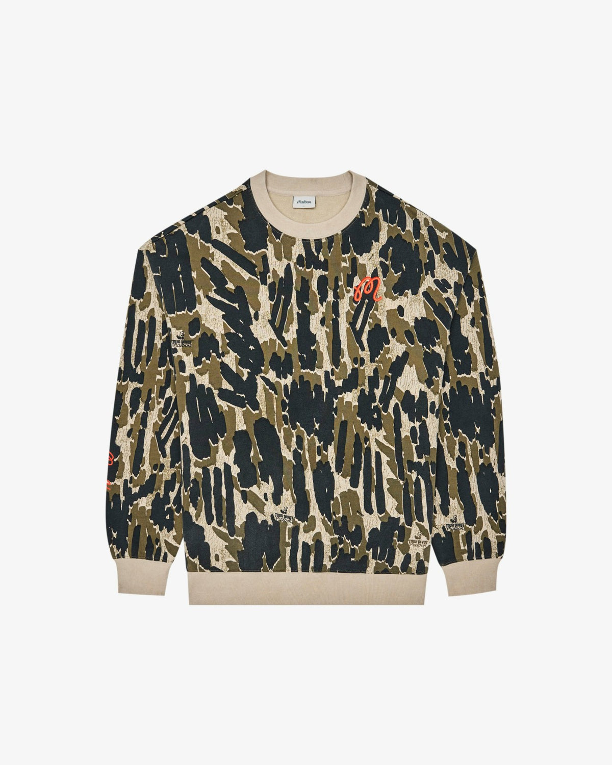 Malbon Range Tour Divot Camo Sweatshirt - Bark Camo
