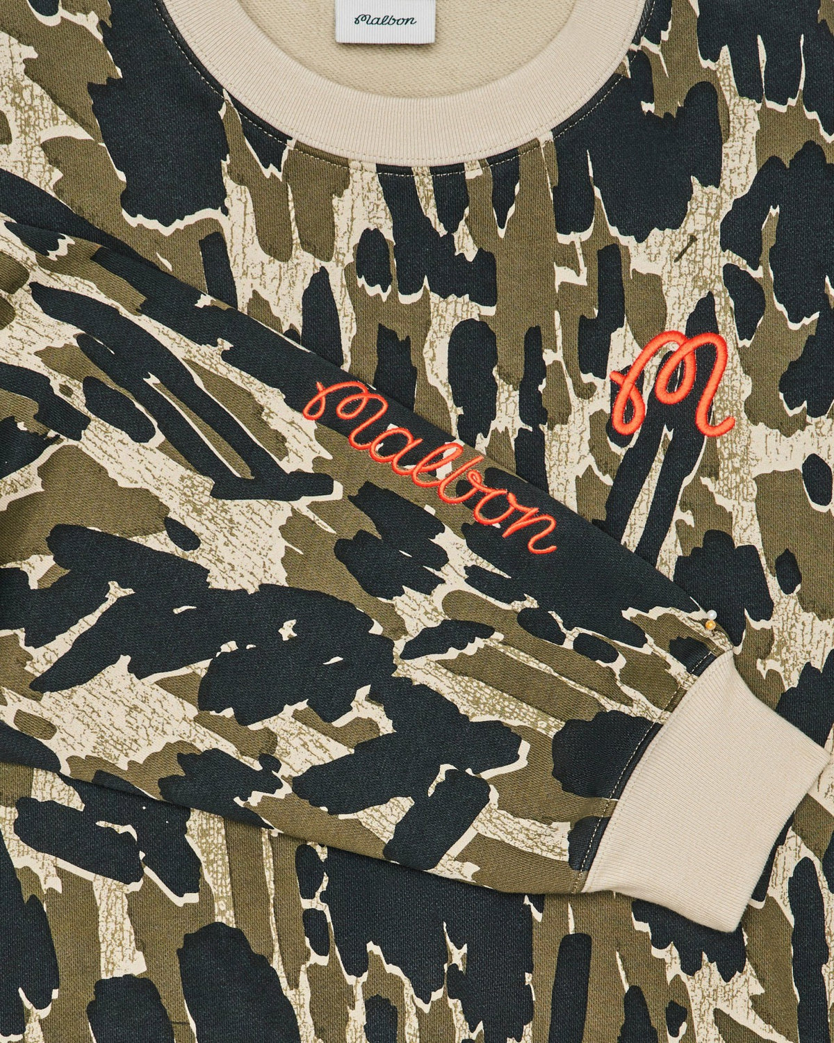 Malbon Range Tour Divot Camo Sweatshirt - Bark Camo