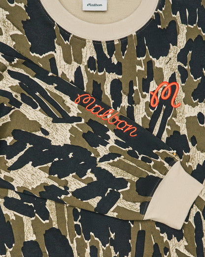 Malbon Range Tour Divot Camo Sweatshirt - Bark Camo