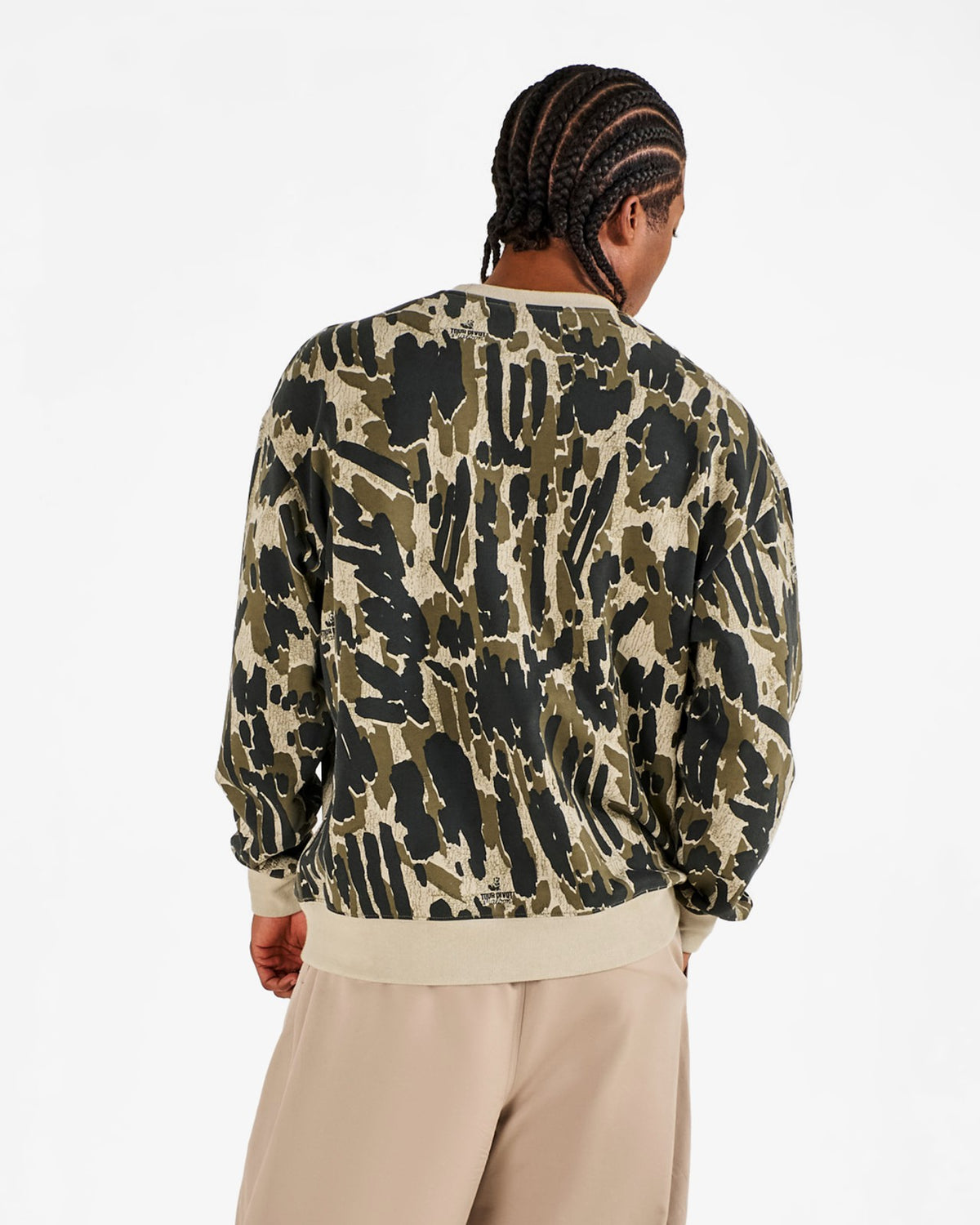 Malbon Range Tour Divot Camo Sweatshirt - Bark Camo