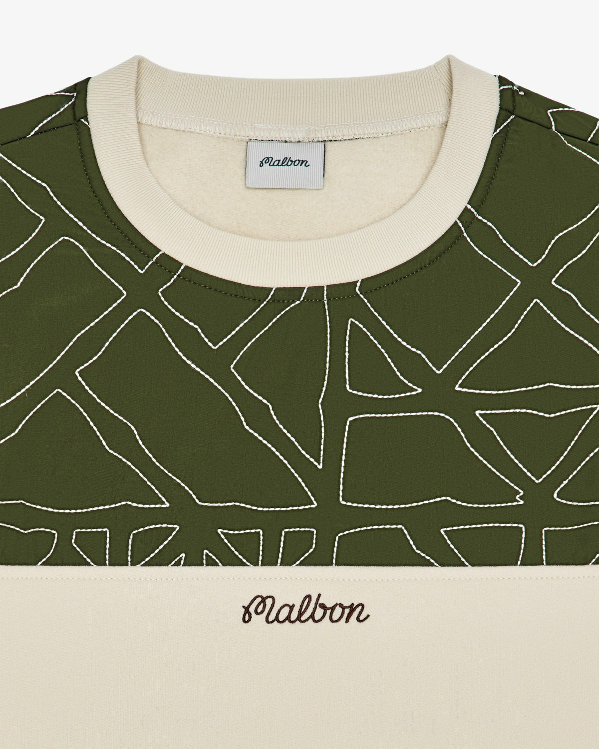 Malbon Tierra Crewneck - Cream / Olivine