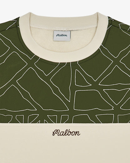 Malbon Tierra Crewneck - Cream / Olivine
