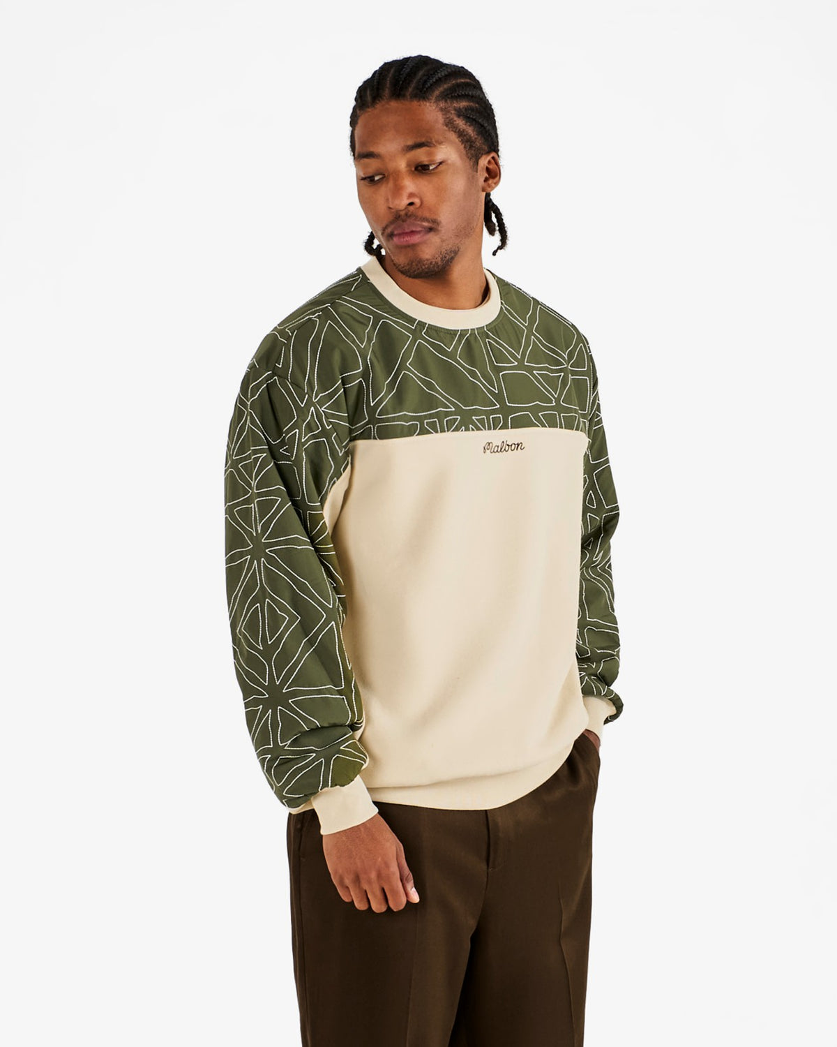 Malbon Tierra Crewneck - Cream / Olivine