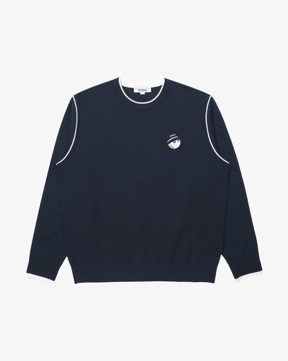 Malbon Studio Seoul Double-Knit Mens Pullover - Navy