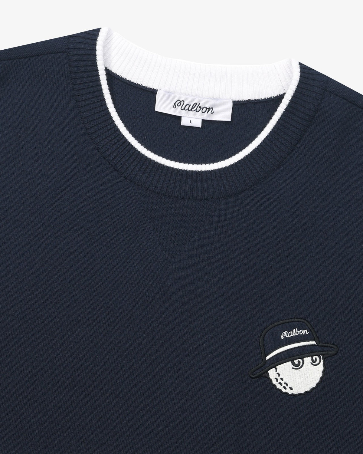 Malbon Studio Seoul Double-Knit Mens Pullover - Navy