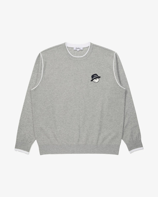 Malbon Studio Seoul Double-Knit Mens Pullover - Grey