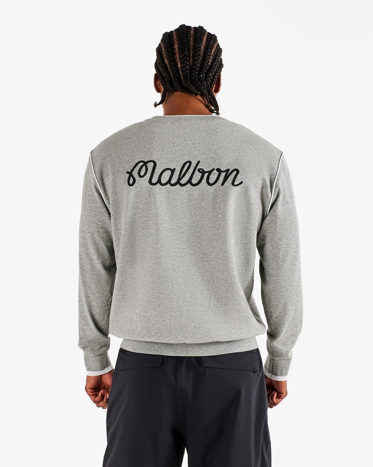 Malbon Studio Seoul Double-Knit Mens Pullover - Grey