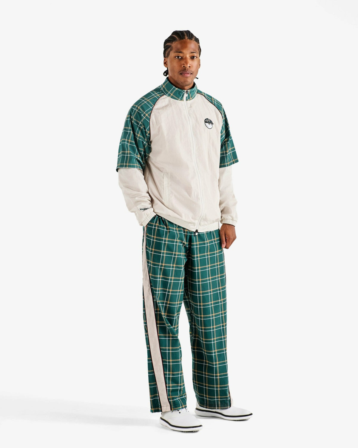 Malbon Bushmills Track Pant - Green Plaid