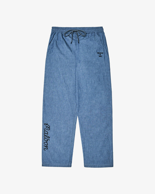 Malbon Gdc Denim Elastic Waist Pant - Light Blue