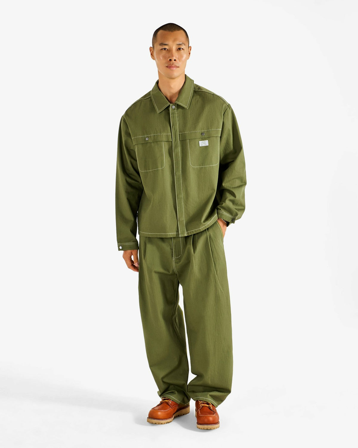Malbon Station Pant - Military Green