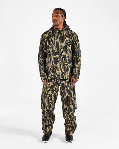 Malbon Tour Divot Camo Rain Pant - Bark Camo
