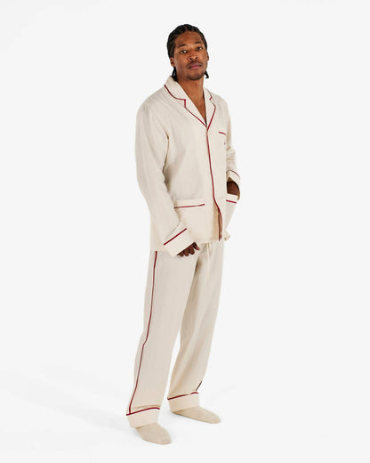 Malbon Kip Men'S Premium Cotton Pajama Set - Beige