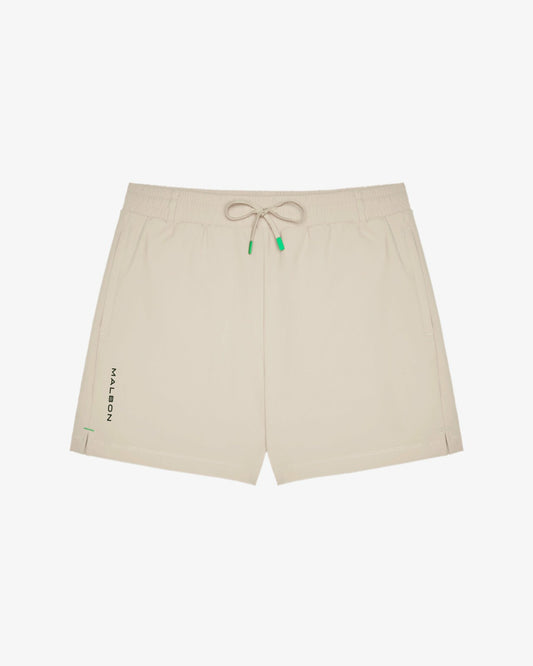 Malbon Performance Poly Tech Short - Tan