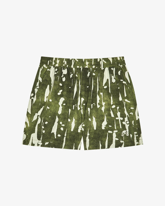 Malbon Scooter Inkwash Short - Olive Inkwash