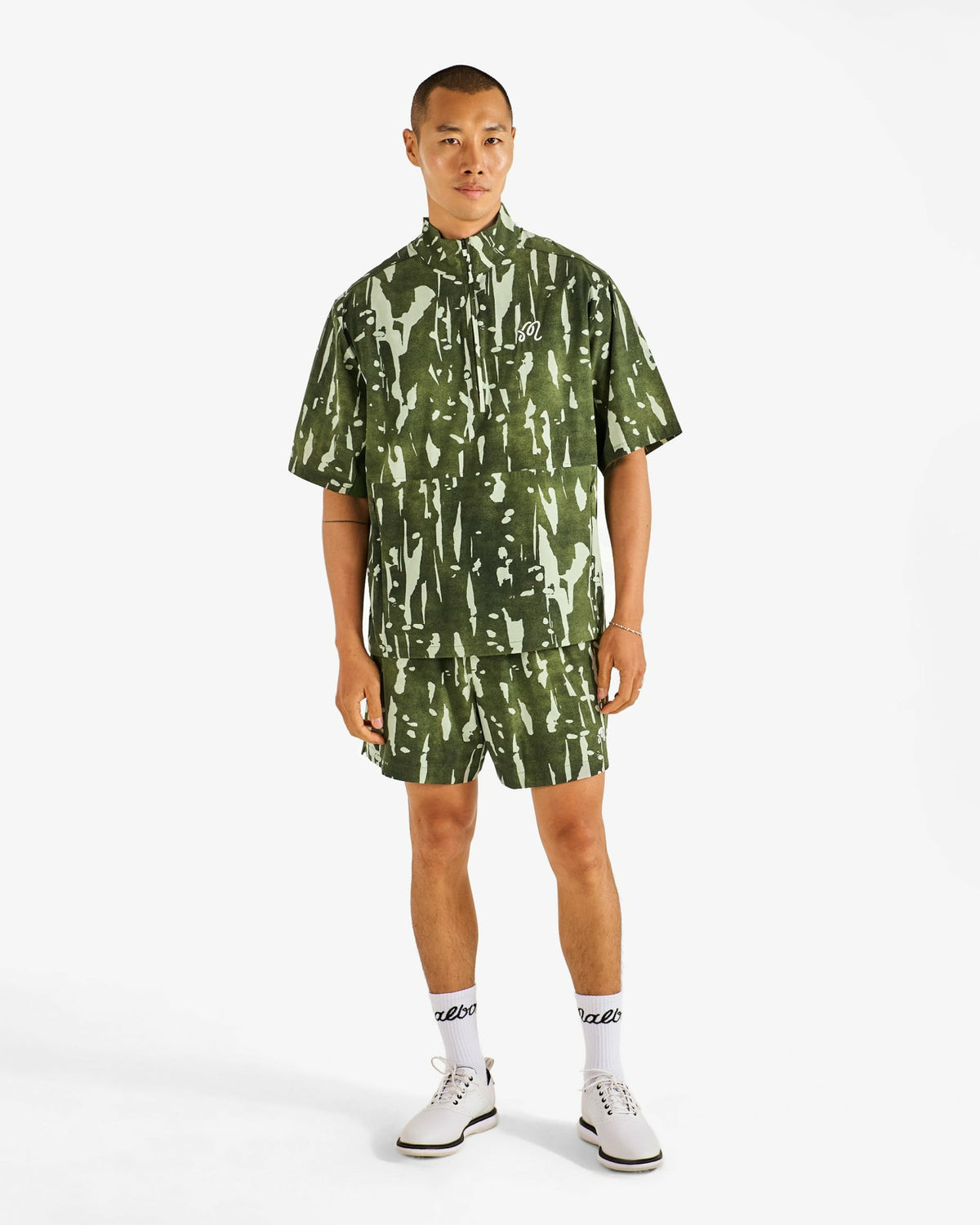 Malbon Scooter Inkwash Short - Olive Inkwash