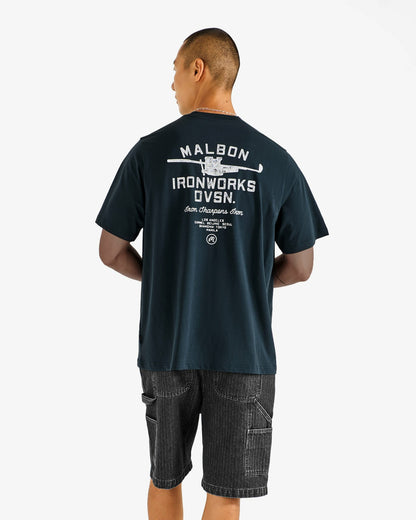 Malbon Foreman Short - Black Stone Washed Denim