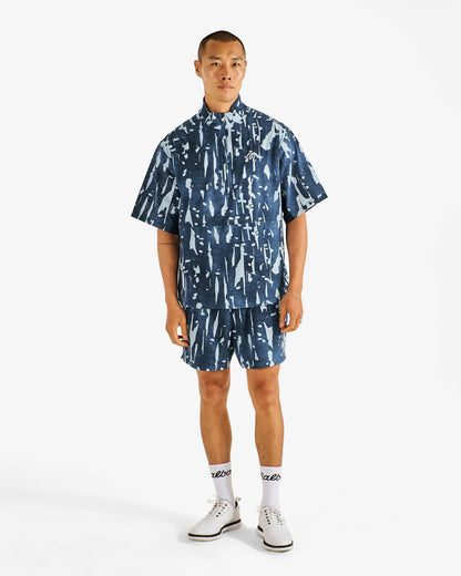 Malbon Scooter Inkwash Short - Navy Inkwash