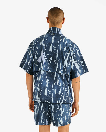 Malbon Scooter Inkwash Short - Navy Inkwash