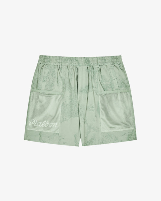 Malbon Mesh Basket Pocket Short - Steel Ripple