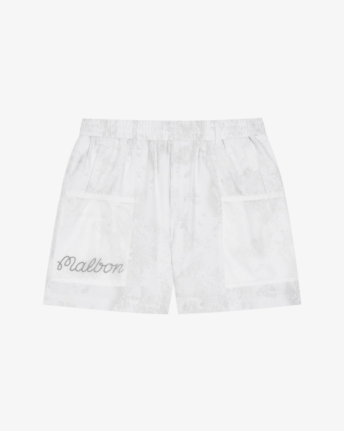 Malbon Mesh Basket Pocket Short - White Ripple