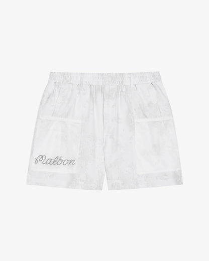 Malbon Mesh Basket Pocket Short - White Ripple