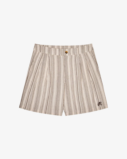 Malbon Arena Short - Cream Stripe