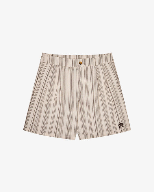 Malbon Arena Short - Cream Stripe