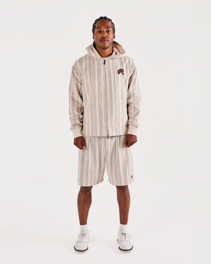 Malbon Arena Short - Cream Stripe