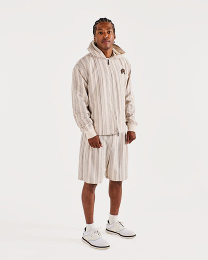 Malbon Arena Short - Cream Stripe