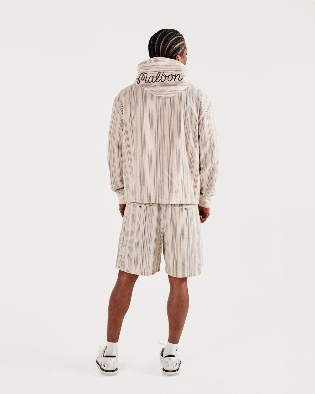 Malbon Arena Short - Cream Stripe