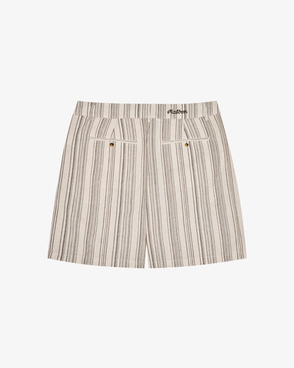 Malbon Arena Short - Cream Stripe