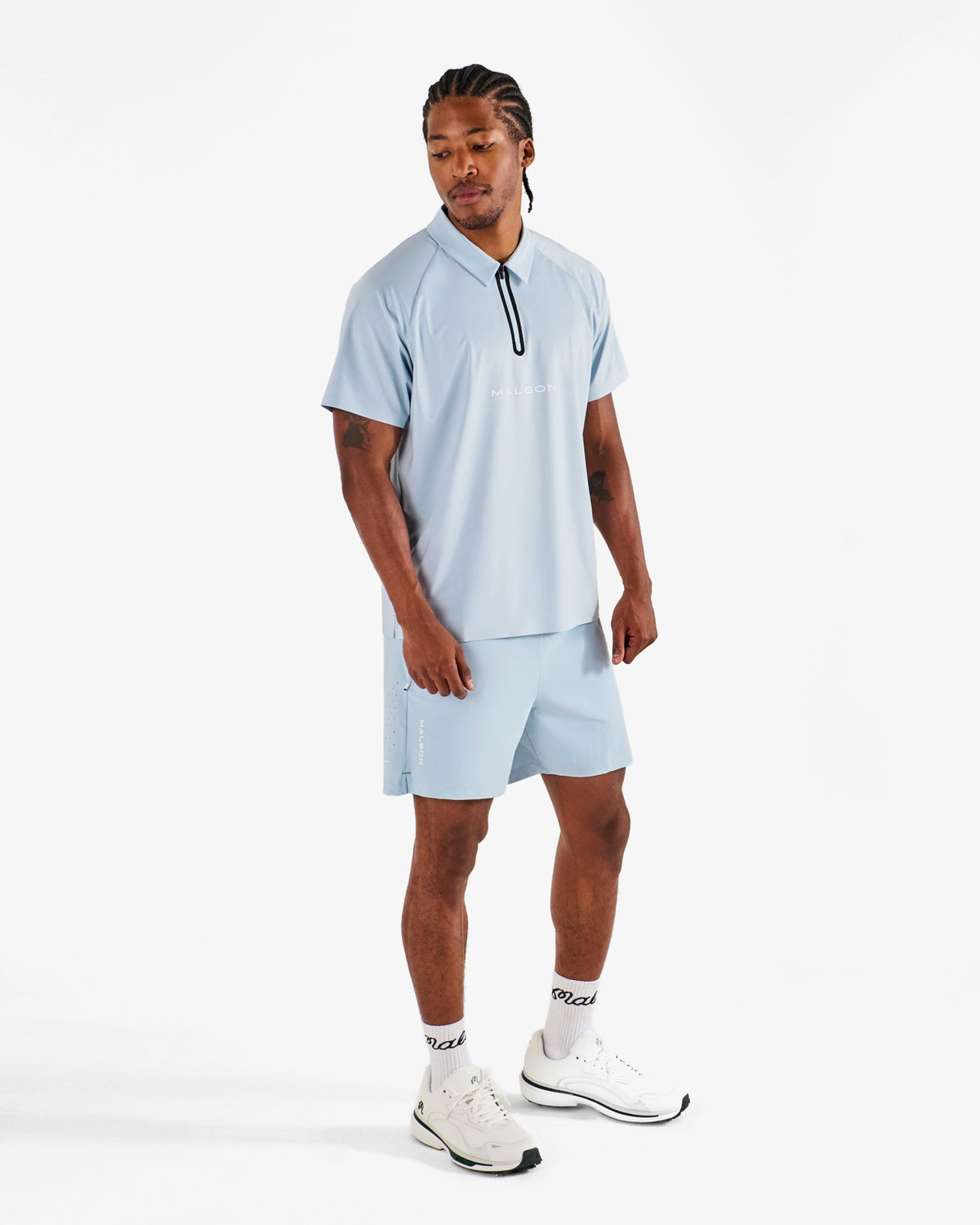Malbon Performance Poly Tech Short - Subdued Blue