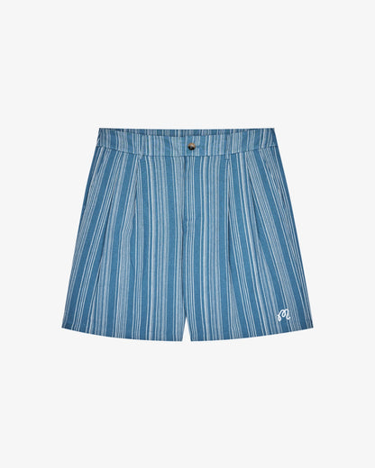 Malbon Arena Short - Aegean Blue Stripe