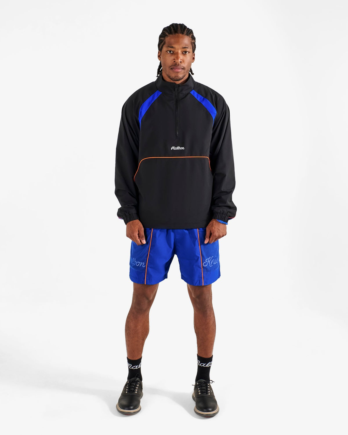 Malbon Knicks Mesh Basket Pocket Short - Blue