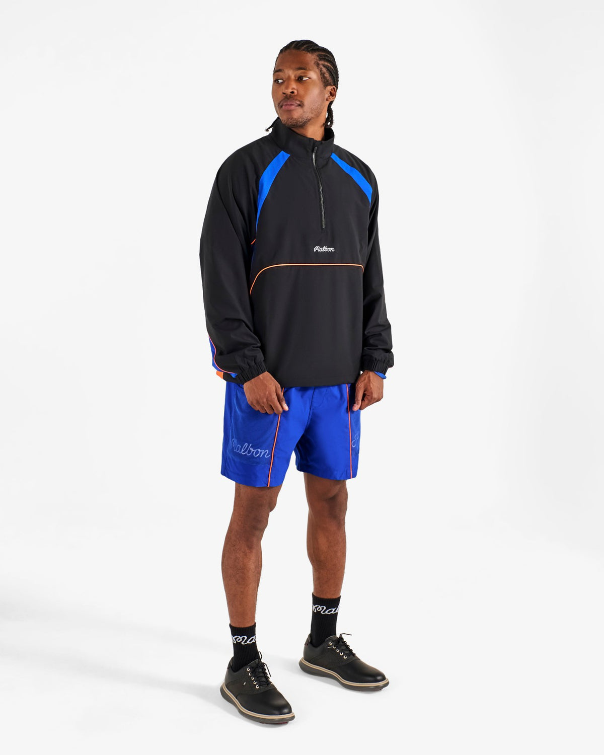 Malbon Knicks Mesh Basket Pocket Short - Blue