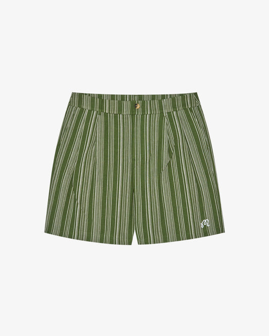 Malbon Arena Short - Chive Stripe
