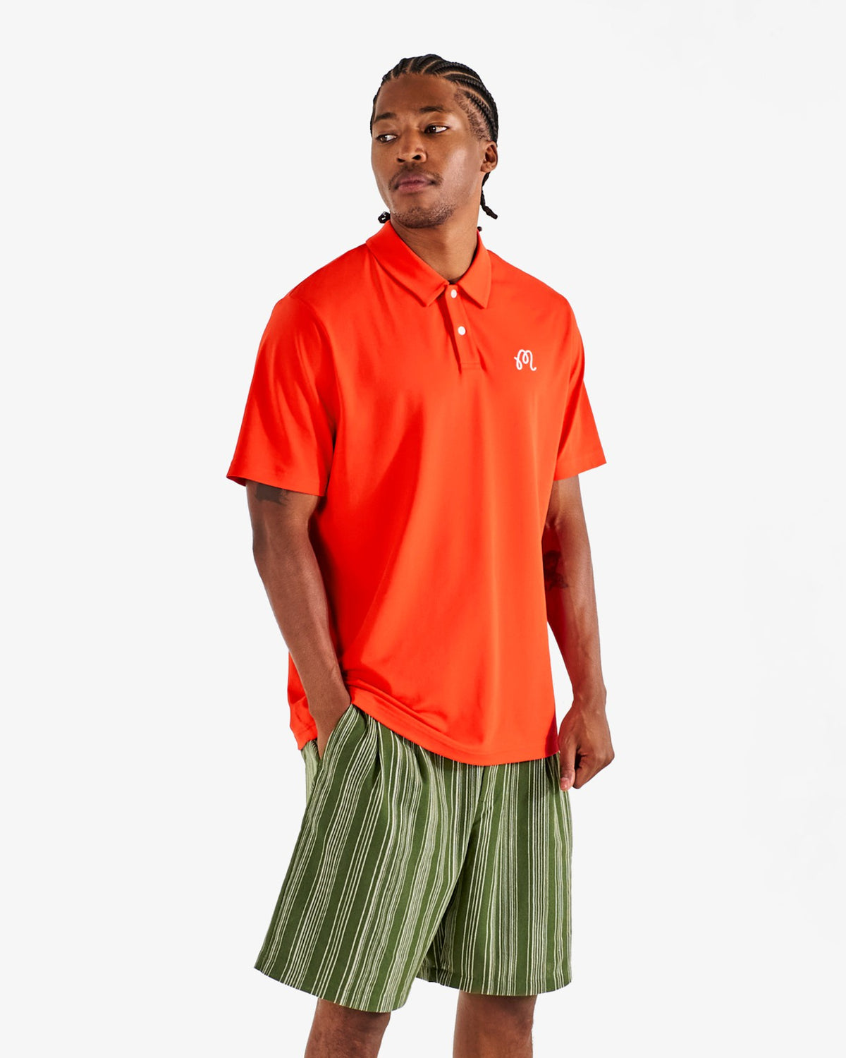 Malbon Arena Short - Chive Stripe