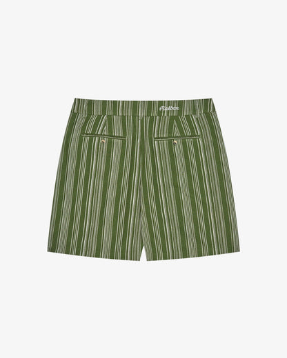 Malbon Arena Short - Chive Stripe